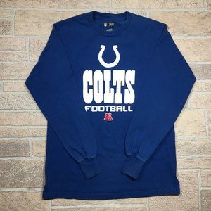 Indianapolis Colts NFL Blue Long Sleeve Heavy Cotton Graphic Shirt Men's Small